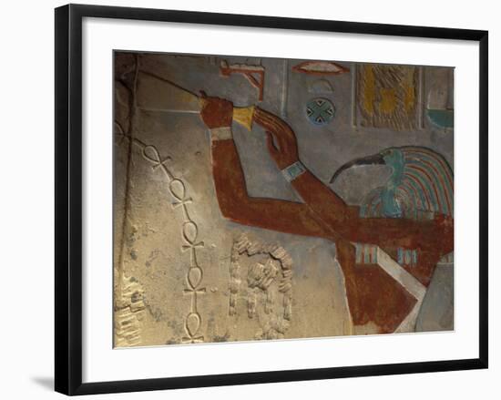 God Thoth Purifying Hetsheput at the Karnak Temple, Egypt-Claudia Adams-Framed Photographic Print