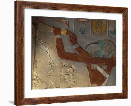 God Thoth Purifying Hetsheput at the Karnak Temple, Egypt-Claudia Adams-Framed Photographic Print