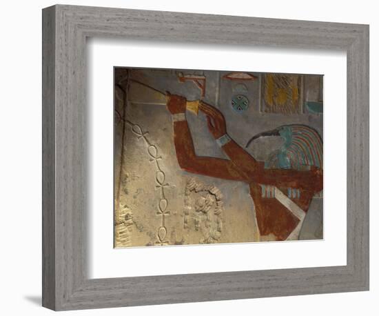 God Thoth Purifying Hetsheput at the Karnak Temple, Egypt-Claudia Adams-Framed Photographic Print