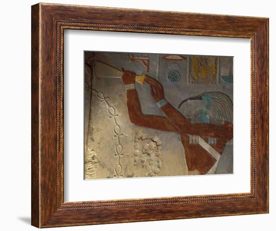 God Thoth Purifying Hetsheput at the Karnak Temple, Egypt-Claudia Adams-Framed Photographic Print