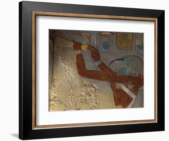 God Thoth Purifying Hetsheput at the Karnak Temple, Egypt-Claudia Adams-Framed Photographic Print