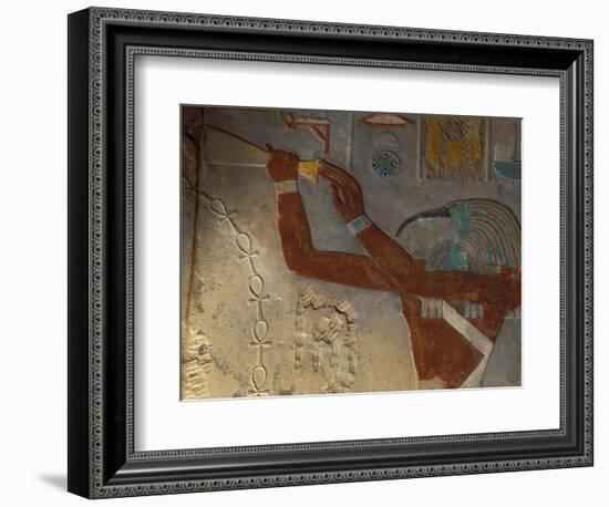 God Thoth Purifying Hetsheput at the Karnak Temple, Egypt-Claudia Adams-Framed Photographic Print