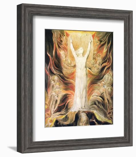 God Writing the Commandments Boards-William Blake-Framed Premium Giclee Print