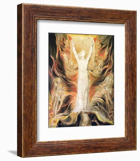 God Writing the Commandments Boards-William Blake-Framed Premium Giclee Print