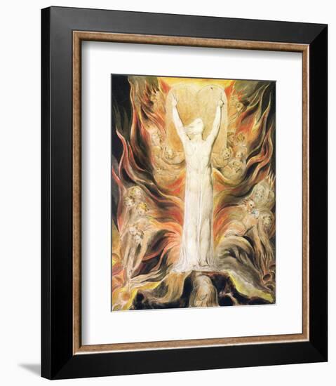 God Writing the Commandments Boards-William Blake-Framed Premium Giclee Print