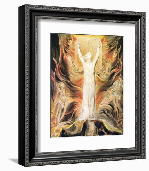 God Writing the Commandments Boards-William Blake-Framed Premium Giclee Print