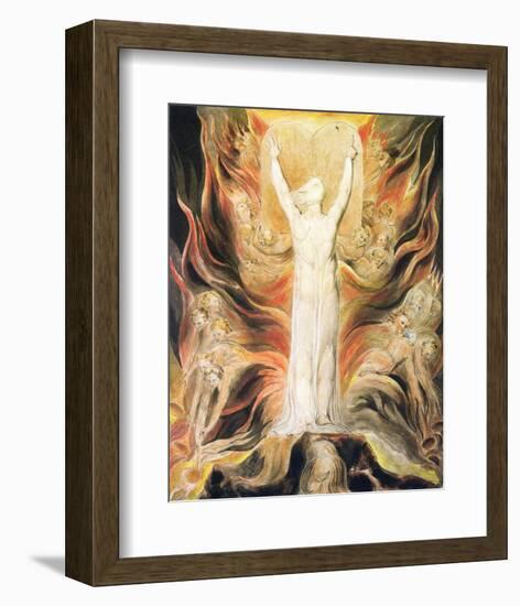 God Writing the Commandments Boards-William Blake-Framed Premium Giclee Print