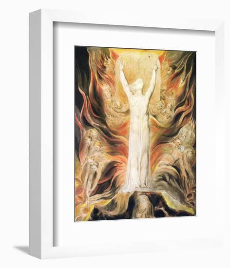 God Writing the Commandments Boards-William Blake-Framed Premium Giclee Print