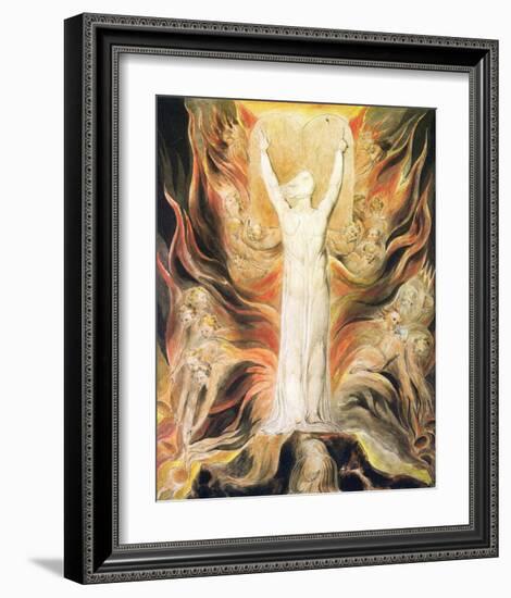 God Writing the Commandments Boards-William Blake-Framed Premium Giclee Print