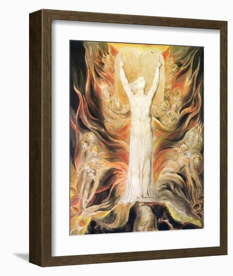 God Writing the Commandments Boards-William Blake-Framed Premium Giclee Print