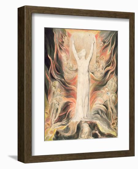 God Writing Upon the Tables of the Covenant-William Blake-Framed Giclee Print