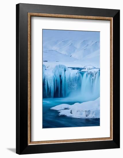 Godafoss in winter, Bardardalur district, North-Central Iceland-David Noton-Framed Photographic Print