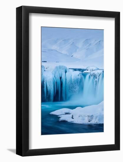 Godafoss in winter, Bardardalur district, North-Central Iceland-David Noton-Framed Photographic Print