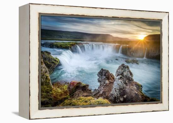 Godafoss, Myvatn, Iceland. the Waterfall of the Gods at Sunset-Francesco Riccardo Iacomino-Framed Premier Image Canvas