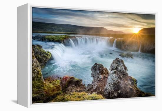 Godafoss, Myvatn, Iceland. the Waterfall of the Gods at Sunset-Francesco Riccardo Iacomino-Framed Premier Image Canvas