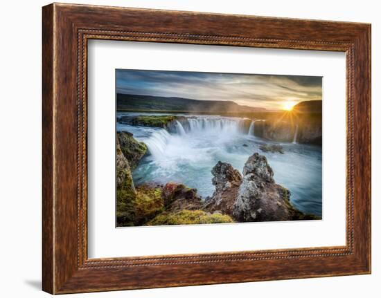 Godafoss, Myvatn, Iceland. the Waterfall of the Gods at Sunset-Francesco Riccardo Iacomino-Framed Photographic Print