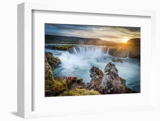 Godafoss, Myvatn, Iceland. the Waterfall of the Gods at Sunset-Francesco Riccardo Iacomino-Framed Photographic Print