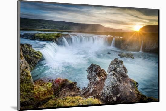 Godafoss, Myvatn, Iceland. the Waterfall of the Gods at Sunset-Francesco Riccardo Iacomino-Mounted Photographic Print