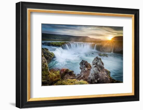 Godafoss, Myvatn, Iceland. the Waterfall of the Gods at Sunset-Francesco Riccardo Iacomino-Framed Photographic Print
