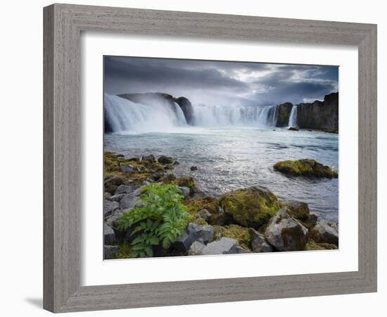 Godafoss Waterfall (Fall of the Gods), Between Akureyri and Myvatn, (Nordurland), Iceland-Patrick Dieudonne-Framed Photographic Print