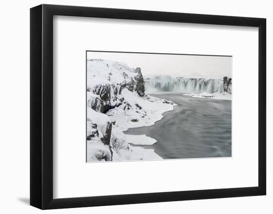 Godafoss Waterfall of Iceland During Winter-Martin Zwick-Framed Photographic Print