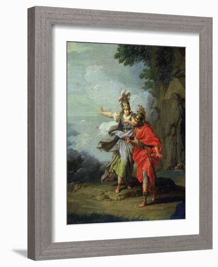 Goddess Athena Reveals Ithaca to Greek hero Ulysses-Giuseppe Bottani-Framed Giclee Print