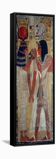 Goddess Hathor and King Sethi I-null-Framed Premier Image Canvas