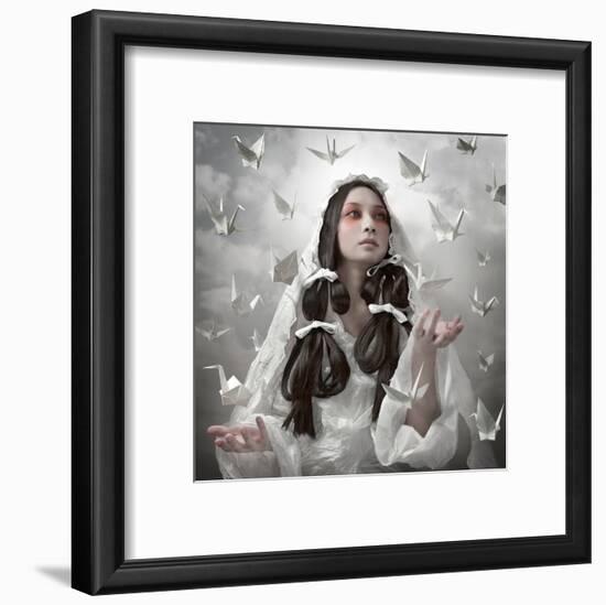 Goddess of "Origami"-Kiyo Murakami-Framed Art Print