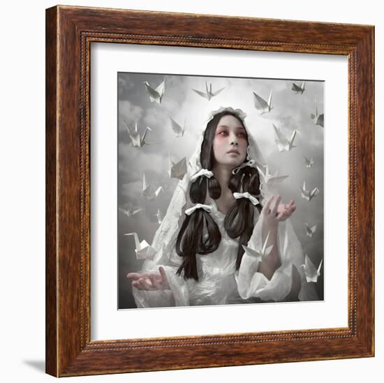 Goddess of "Origami"-Kiyo Murakami-Framed Art Print