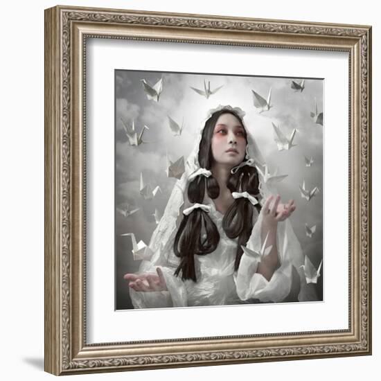 Goddess of Origami-null-Framed Art Print