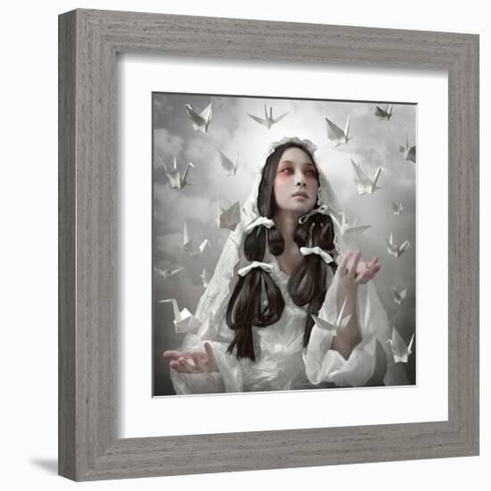 Goddess of Origami-null-Framed Art Print