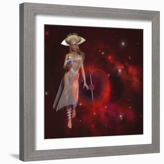 Goddess of the Stars Holding Planet Earth in Her Hand-Stocktrek Images-Framed Art Print