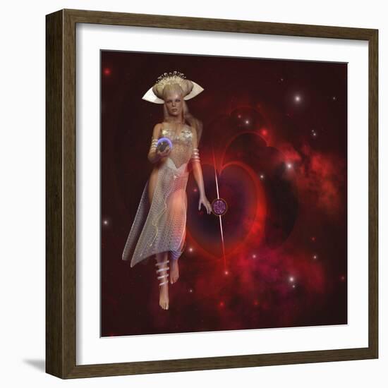 Goddess of the Stars Holding Planet Earth in Her Hand-Stocktrek Images-Framed Art Print