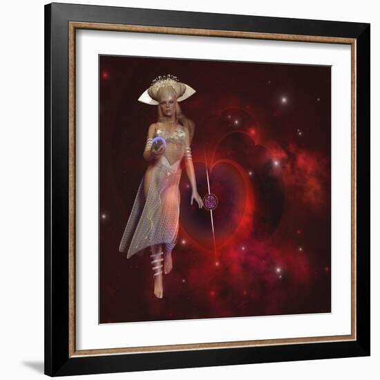 Goddess of the Stars Holding Planet Earth in Her Hand-Stocktrek Images-Framed Art Print