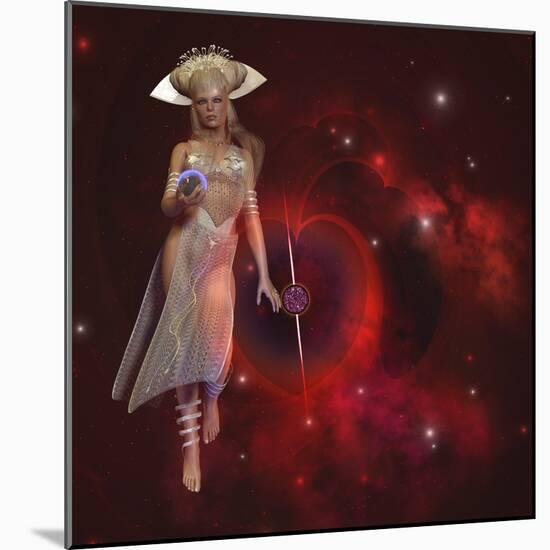 Goddess of the Stars Holding Planet Earth in Her Hand-Stocktrek Images-Mounted Art Print