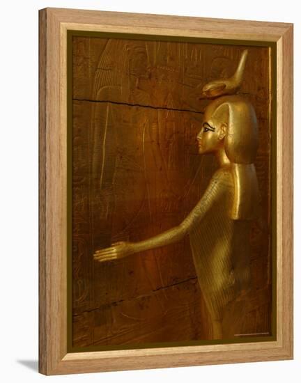 Goddess Selket, Tutankhamun Gold Canopic Shrine, Valley of the Kings, Egyptian Museum, Cairo, Egypt-Kenneth Garrett-Framed Premier Image Canvas