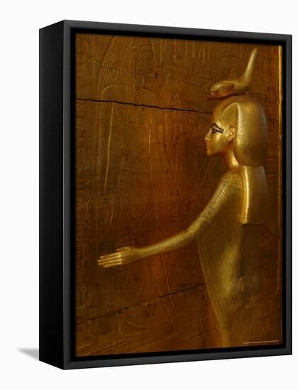 Goddess Selket, Tutankhamun Gold Canopic Shrine, Valley of the Kings, Egyptian Museum, Cairo, Egypt-Kenneth Garrett-Framed Premier Image Canvas