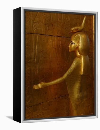 Goddess Selket, Tutankhamun Gold Canopic Shrine, Valley of the Kings, Egyptian Museum, Cairo, Egypt-Kenneth Garrett-Framed Premier Image Canvas