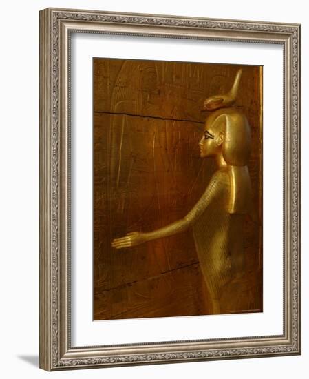 Goddess Selket, Tutankhamun Gold Canopic Shrine, Valley of the Kings, Egyptian Museum, Cairo, Egypt-Kenneth Garrett-Framed Photographic Print