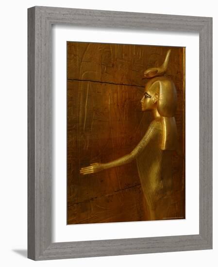 Goddess Selket, Tutankhamun Gold Canopic Shrine, Valley of the Kings, Egyptian Museum, Cairo, Egypt-Kenneth Garrett-Framed Photographic Print