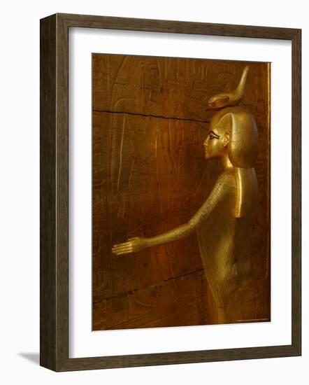 Goddess Selket, Tutankhamun Gold Canopic Shrine, Valley of the Kings, Egyptian Museum, Cairo, Egypt-Kenneth Garrett-Framed Photographic Print