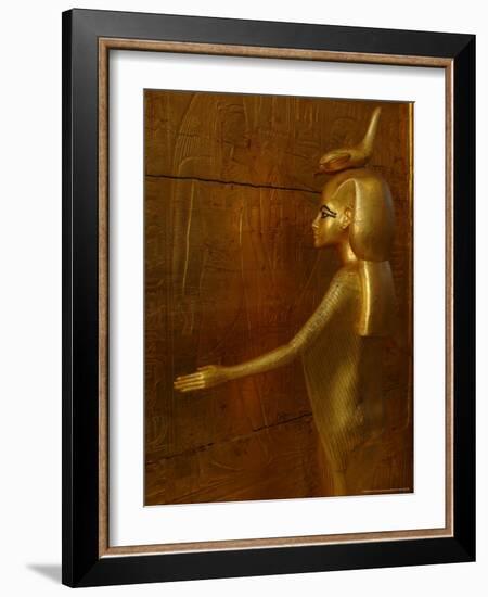 Goddess Selket, Tutankhamun Gold Canopic Shrine, Valley of the Kings, Egyptian Museum, Cairo, Egypt-Kenneth Garrett-Framed Photographic Print