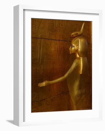 Goddess Selket, Tutankhamun Gold Canopic Shrine, Valley of the Kings, Egyptian Museum, Cairo, Egypt-Kenneth Garrett-Framed Photographic Print