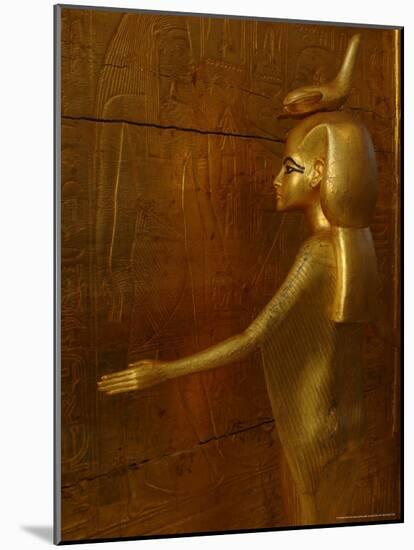 Goddess Selket, Tutankhamun Gold Canopic Shrine, Valley of the Kings, Egyptian Museum, Cairo, Egypt-Kenneth Garrett-Mounted Photographic Print