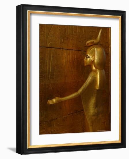 Goddess Selket, Tutankhamun Gold Canopic Shrine, Valley of the Kings, Egyptian Museum, Cairo, Egypt-Kenneth Garrett-Framed Photographic Print