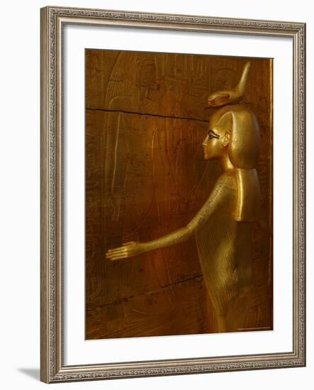 Goddess Selket, Tutankhamun Gold Canopic Shrine, Valley of the Kings, Egyptian Museum, Cairo, Egypt-Kenneth Garrett-Framed Photographic Print