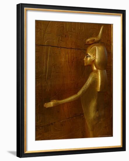 Goddess Selket, Tutankhamun Gold Canopic Shrine, Valley of the Kings, Egyptian Museum, Cairo, Egypt-Kenneth Garrett-Framed Photographic Print