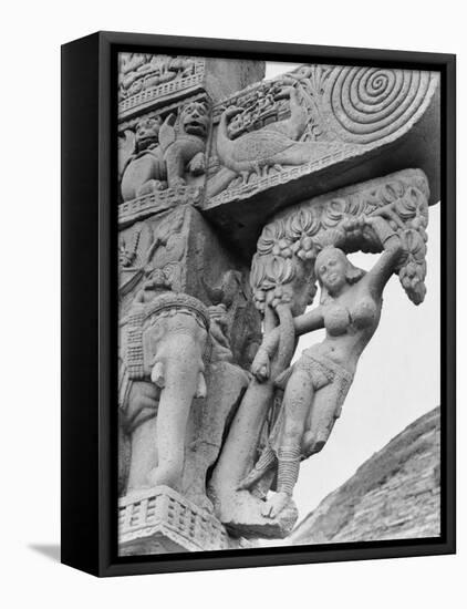 Goddess Yakshi, a Detail from a Sanchi Temple Gate-Eliot Elisofon-Framed Premier Image Canvas