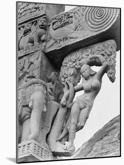 Goddess Yakshi, a Detail from a Sanchi Temple Gate-Eliot Elisofon-Mounted Photographic Print