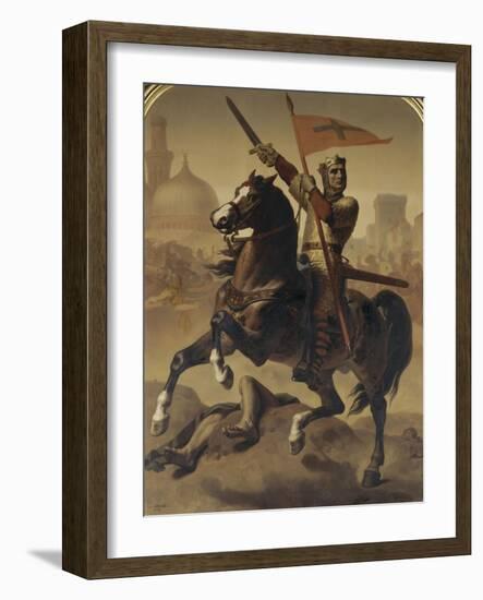 Godefroy de Bouillon, duc de Basse-Lorraine, élu "Avoué du Saint Sépulcre de Jérusalem" en 1099-Emile Signol-Framed Giclee Print